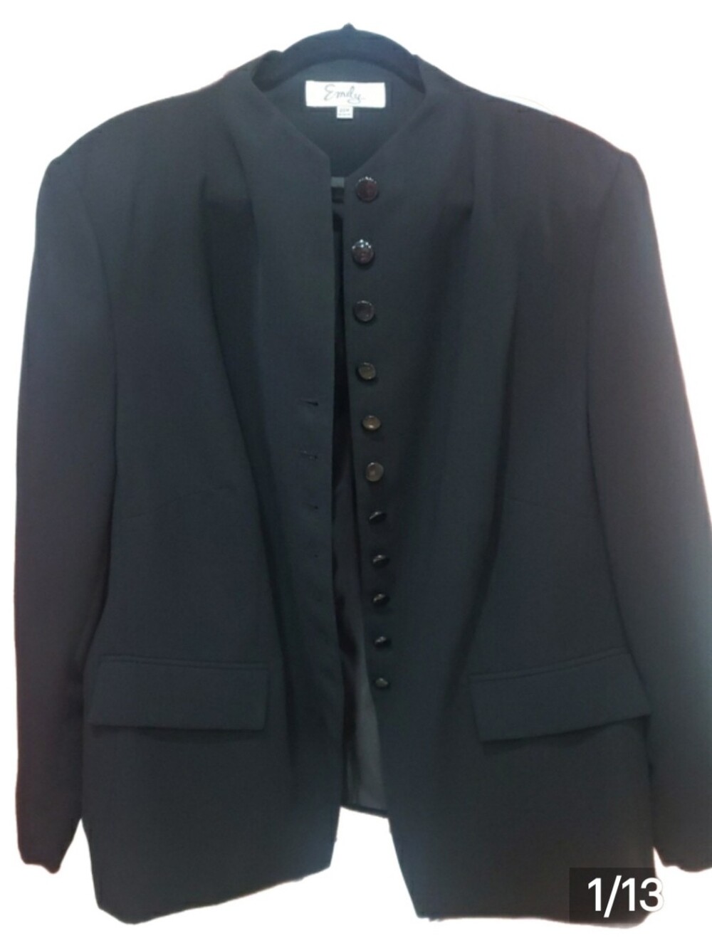 Emily Black Women's Button-Front Jacket, 20W
